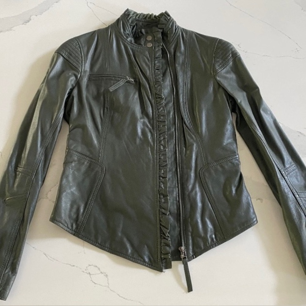 Women's Green Leather Jacket